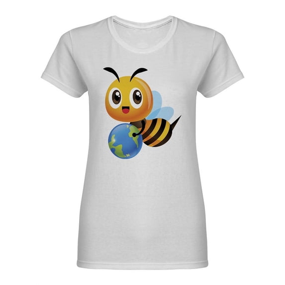 Save The Bees And The Earth Shaped T-Shirt Women -Image by Shutterstock, Female Small