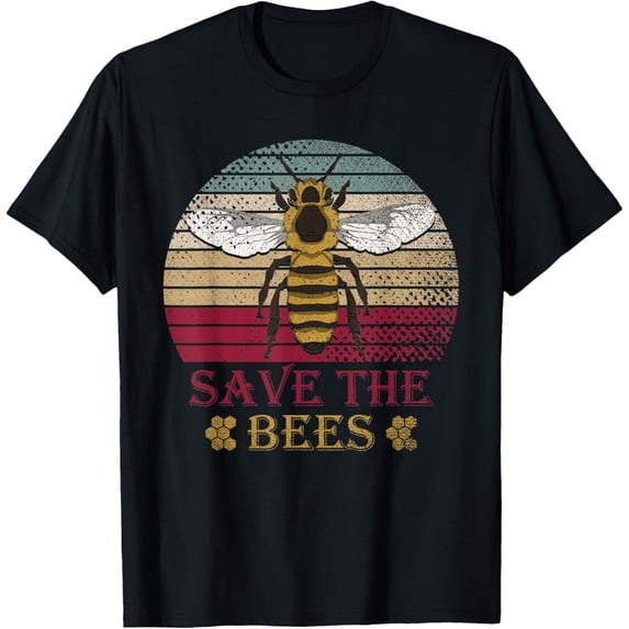 Save The Bees Climate Change Beekeeper Apiarist Retro Bee T-Shirtmen and women can wear, black, white, gifts.S,M,L,XL,2XL,3XL,2270XL