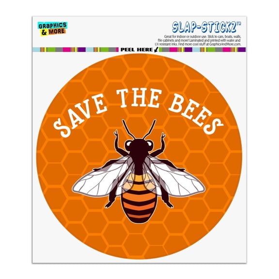 Save The Bees Honey Automotive Car Window Locker Circle Bumper Sticker