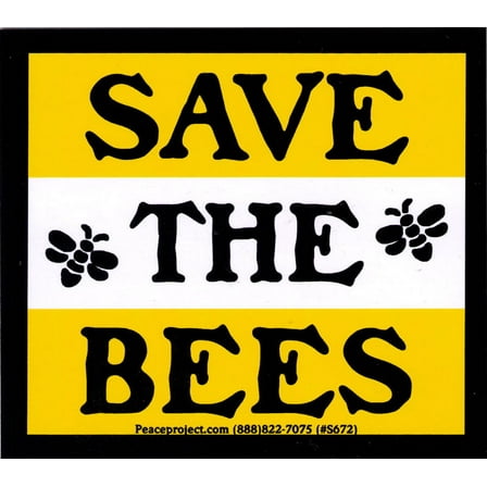 Save The Bees Large Environmental Preservation Bumper Sticker Decal for Vehicles, Lockers, Skateboards