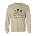 thumbnail image 1 of Save The Bees Plant More Trees Adult Long Sleeve T-shirt, 1 of 3