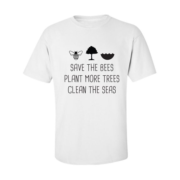 Save The Bees Plant More Trees Adult Short Sleeve T-shirt