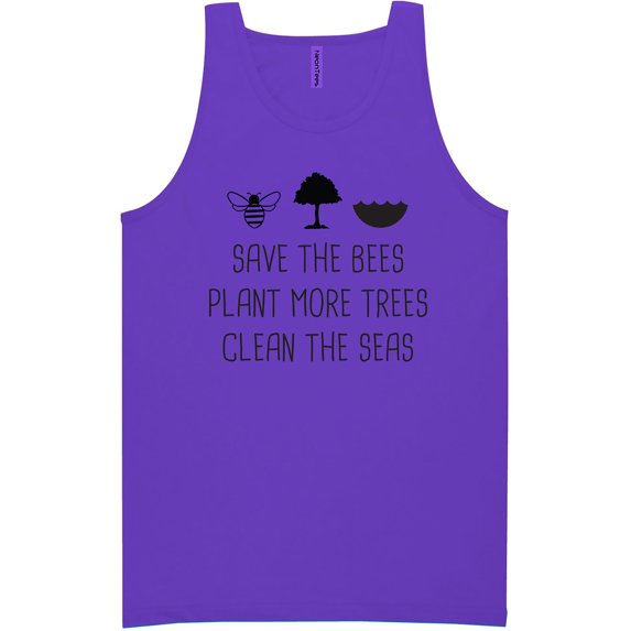 Save The Bees Plant More Trees Neon Tank Top
