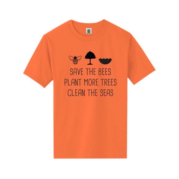 Save The Bees Plant More Trees Short Sleeve Neon T-Shirt