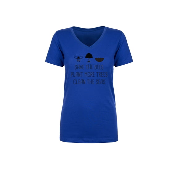 Save The Bees Plant More Trees Womens V-Neck T-Shirt