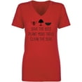 thumbnail image 1 of Save The Bees Plant More Trees Womens V-Neck T-Shirt, 1 of 2