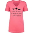 thumbnail image 1 of Save The Bees Plant More Trees Womens V-Neck T-Shirt, 1 of 2