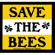 Save The Bees Small Environmental Preservation Bumper Magnet for Vehicles, Cars, Autos, Refrigerators, Magnetic Surfaces