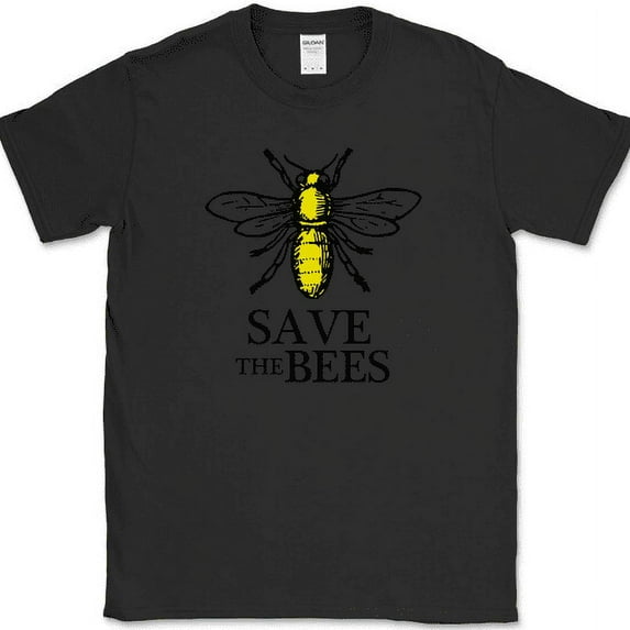 Save The Bees T-Shirt Extinct Help Fund Raiser Group Hive Honey Tee - Black, 5XL