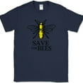 thumbnail image 1 of Save The Bees T-Shirt Extinct Help Fund Raiser Group Hive Honey Tee - Navy, S, 1 of 1