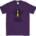 thumbnail image 1 of Save The Bees T-Shirt Extinct Help Fund Raiser Group Hive Honey Tee - Purple, M, 1 of 1