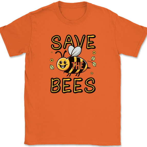 Save The Bees T-Shirt Funny Cute Keeper Hobby Bee Kind Honey Graphic Tee - Orange, 3XL