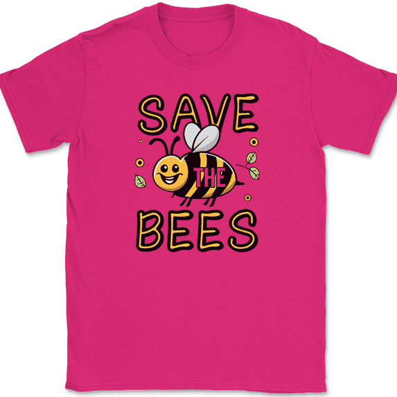 Save The Bees T-Shirt Funny Cute Keeper Hobby Bee Kind Honey Graphic Tee - Pink, S