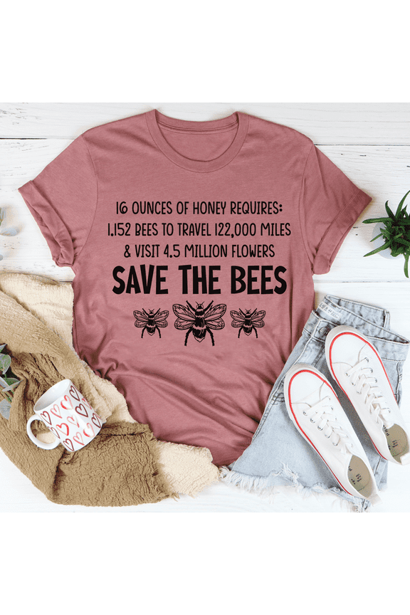 Save The Bees Tee Yellow S Peachy Sunday T-Shirt