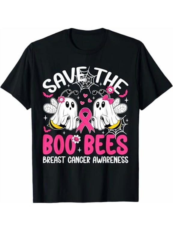 Save The Boobees Boo Bees Breast Cancer Halloween Women T-Shirt tee