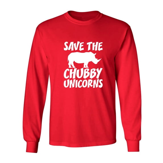 Save The Chubby Unicorns Adult Long Sleeve T-shirt
