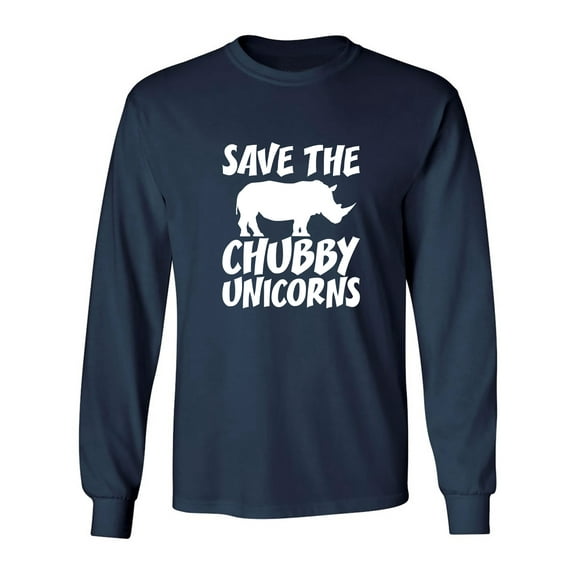 Save The Chubby Unicorns Adult Long Sleeve T-shirt