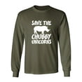 thumbnail image 1 of Save The Chubby Unicorns Adult Long Sleeve T-shirt, 1 of 3