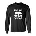 thumbnail image 1 of Save The Chubby Unicorns Adult Long Sleeve T-shirt, 1 of 3