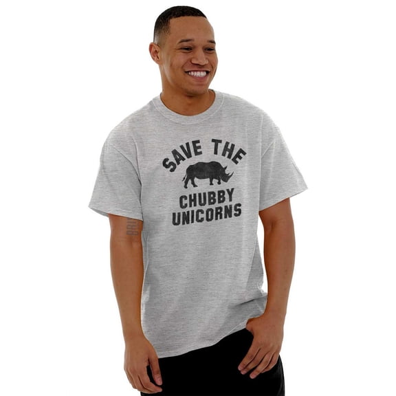 Save The Chubby Unicorns Fantasy Men's Graphic T Shirt Tees Brisco Brands M