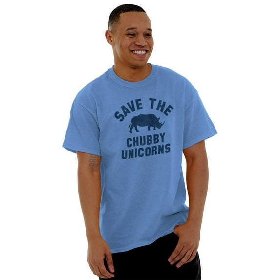 Save The Chubby Unicorns Fantasy Men's Graphic T Shirt Tees Brisco Brands S