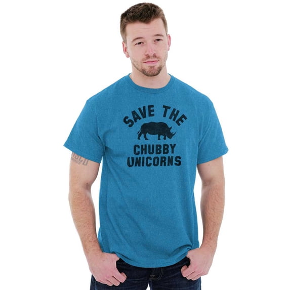 Save The Chubby Unicorns Fantasy Men's Graphic T Shirt Tees Brisco Brands X