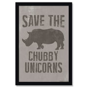 Save The Chubby Unicorns Funny Poster by Pointless Posters
