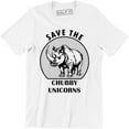 thumbnail image 1 of Save The Chubby Unicorns Funny Rhino With A Play On Unicorn Parody T-Shirt, 1 of 4