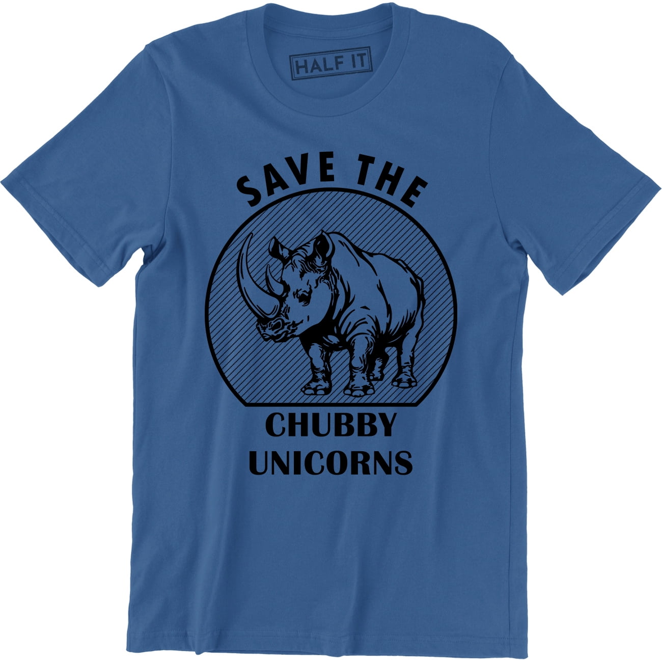 Funny Save The Chubby Unicorns Rhino Animal Joke Gift Cotton T Shirt Cool Men O