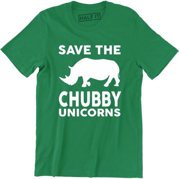 Save The Chubby Unicorns Funny Rhino With A Play On Unicorn Parody Tee Shirt