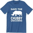 thumbnail image 1 of Save The Chubby Unicorns Funny Rhino With A Play On Unicorn Parody Tee Shirt, 1 of 4