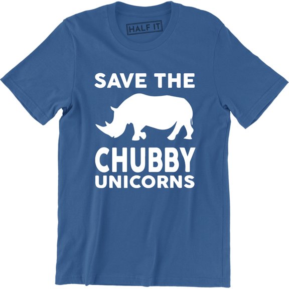 Save The Chubby Unicorns Funny Rhino With A Play On Unicorn Parody Tee Shirt