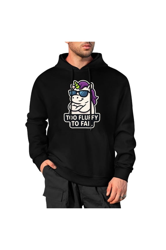 Save The Chubby Unicorns Mens Casual Cotton Hooded Collar Drawstring Hoodies Pullover Sweatshirts X-Large