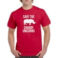thumbnail image 1 of Save The Chubby Unicorns Rhino Men Red T-Shirt, Male Large, 1 of 4