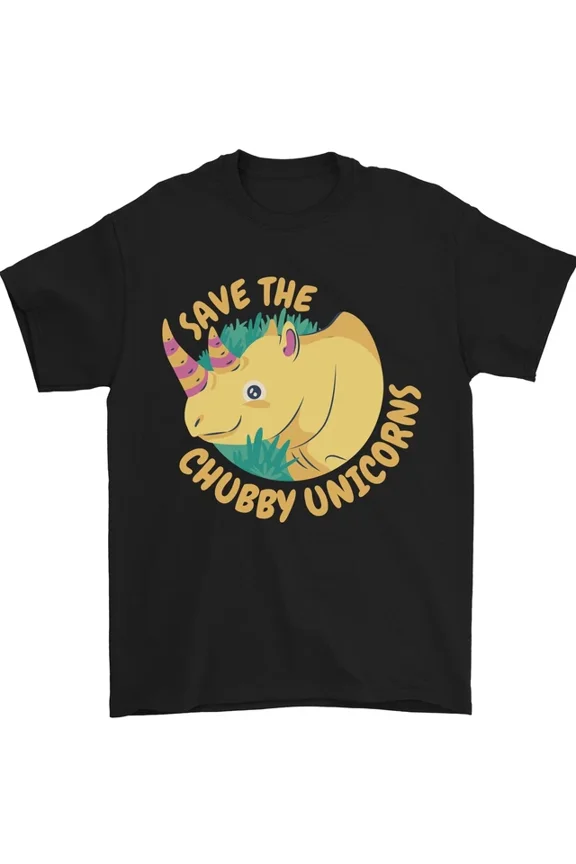 Save The Chubby Unicorns Rhino Mens Womens S-5XL T-Shirt