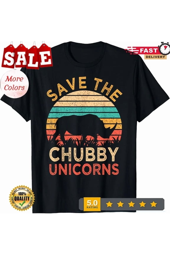 Save The Chubby Unicorns Rhino Protect Design Unisex T-Shirt