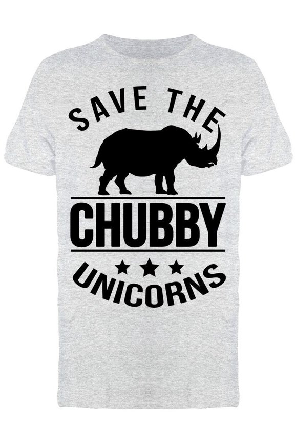 Save The Chubby Unicorns Rhino Tee Men's -Image by Shutterstock