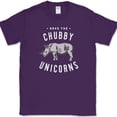 thumbnail image 1 of Save The Chubby Unicorns T-Shirt Funny Rhino Animal Humor Gift Tee - Purple, XL, 1 of 1
