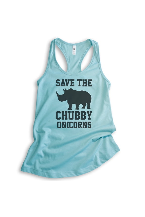 Save The Chubby Unicorns Tank Top, Ladies Racerback Tank Top, Funny Unicorn Tank, Cancun, X-Large