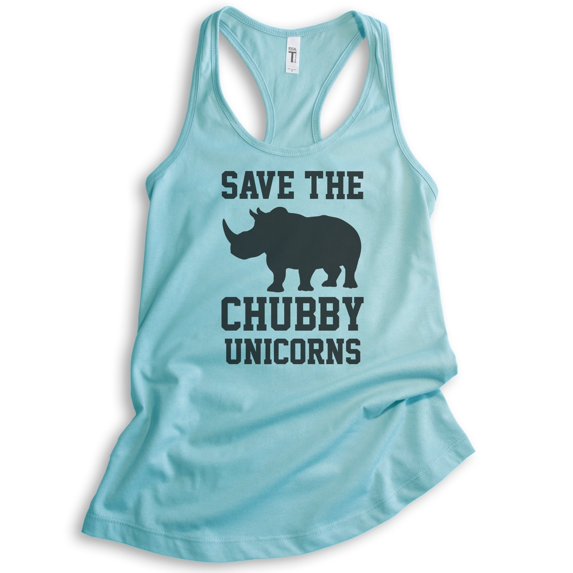 Save The Chubby Unicorns Tank Top, Ladies Racerback Tank Top, Funny Unicorn Tank, Cancun, X-Large