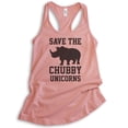 thumbnail image 1 of Save The Chubby Unicorns Tank Top, Ladies Racerback Tank Top, Funny Unicorn Tank, Desert Pink, Medium, 1 of 3