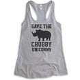 thumbnail image 1 of Save The Chubby Unicorns Tank Top, Ladies Racerback Tank Top, Funny Unicorn Tank, Heather Gray, Medium, 1 of 3