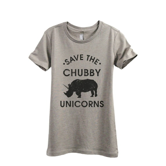 Save The Chubby Unicorns Women's Fashion Relaxed T-Shirt Tee Heather Tan Small