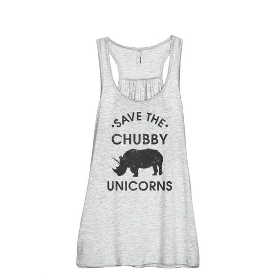 Save The Chubby Unicorns Women's Fashion Sleeveless Flowy Racerback Workout Yoga Tank Top Sport Grey Medium