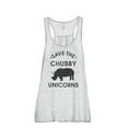 thumbnail image 1 of Save The Chubby Unicorns Women's Fashion Sleeveless Flowy Racerback Workout Yoga Tank Top Sport Grey X-Large, 1 of 3