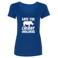 thumbnail image 1 of Save The Chubby Unicorns Womens V-Neck T-Shirt, 1 of 2