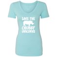 thumbnail image 1 of Save The Chubby Unicorns Womens V-Neck T-Shirt, 1 of 3
