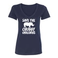 thumbnail image 1 of Save The Chubby Unicorns Womens V-Neck T-Shirt, 1 of 2