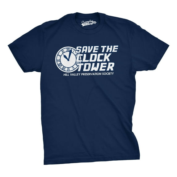 Save The Clock Tower T Shirt Funny Vintage Graphic 80s 90s Tee Cool Saying Graphic Tees