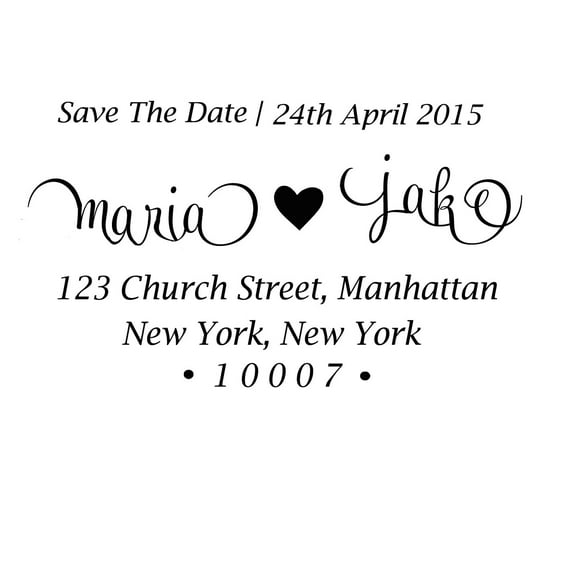 Save The Date Calligraphy Return Address Custom Rubber Stamp Personalized Invitation Pre Inked Stamper Gift Idea